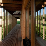 Design holiday Houses Rajsko for rent Sumava Czech Republic - covered wooden deck