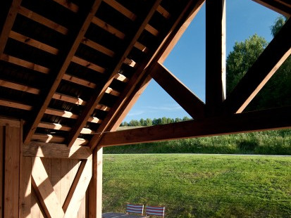 Design holiday Houses Rajsko for rent Sumava Czech Republic - covered porch