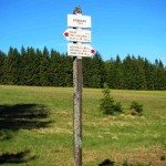 There are hundreds km of hiking trails in the Sumava mountains. They are very well marked, you can´t get lost.